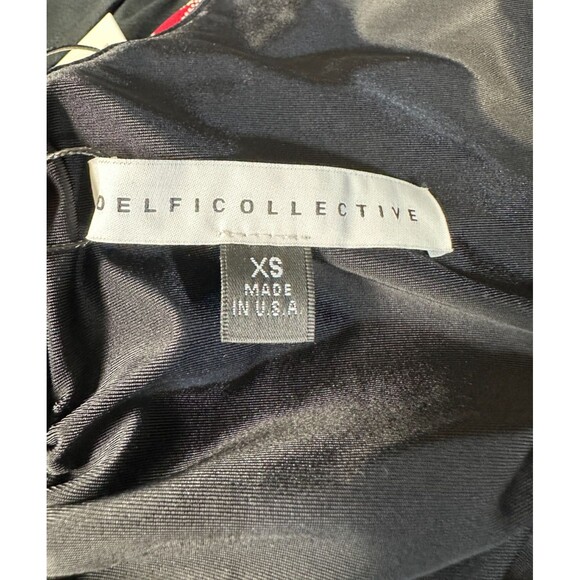 Delfi Collective Shay Short Dress Size XS Black Mini Cutout Red Rose Rosette NWT - Picture 11 of 11